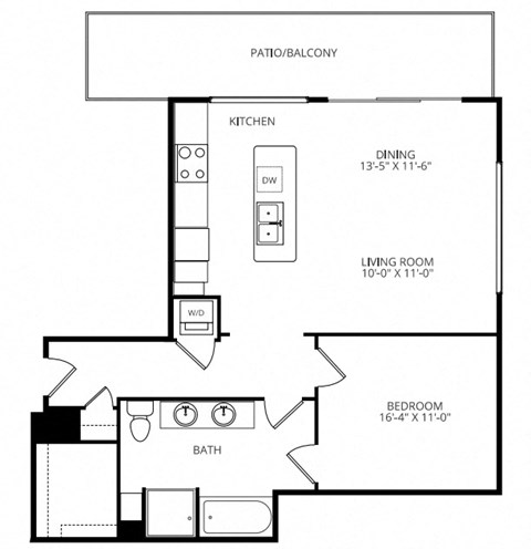 a floor plan of a house with a bedroom and a living room